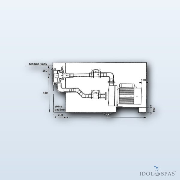 VAG-JET Counter-Current for Prefabricated Pools – 66 m³/h, 230 V, 2.2 kW - Obrázek 3