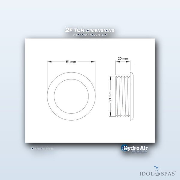 Balboa HydroAir ovládací panel - 2 funkce, 64 mm, 2× ON/OFF - 23-3609 - Obrázek 4