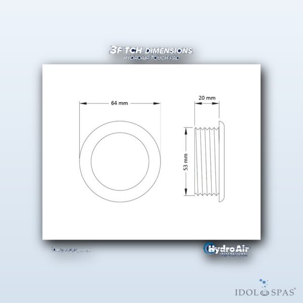 Balboa HydroAir ovládací panel - 3 funkce, 64 mm, 3× ON/OFF - 23-3619 - Obrázek 4