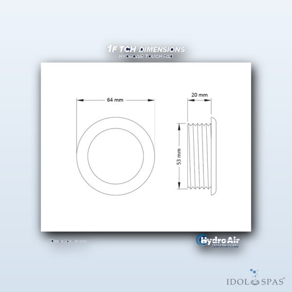 Balboa HydroAir ovládací panel 1 funkce, 64 mm, Pump ON/OFF (23-3039) - Obrázek 4