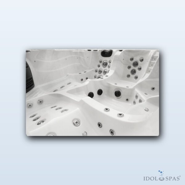 Lovia L501 vířivá vana pro 5 osob 220x220x88 cm – akrylát White marble, opláštění Light Wood - Obrázek 5
