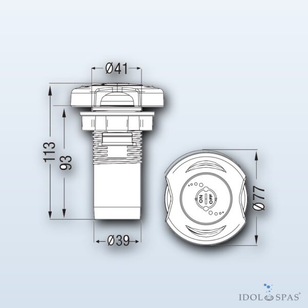 LVJ Luxury Elegant regulátor vzduchu 1" šedá/transparent (L-2033GC) - Obrázek 7
