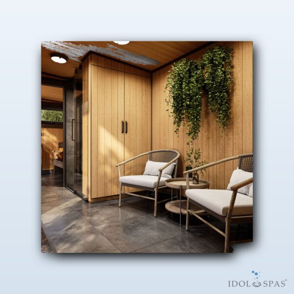 Modulare Sauna APEX Lounge (6 m) mit Dusche und Ruheraum - Obrázek 8