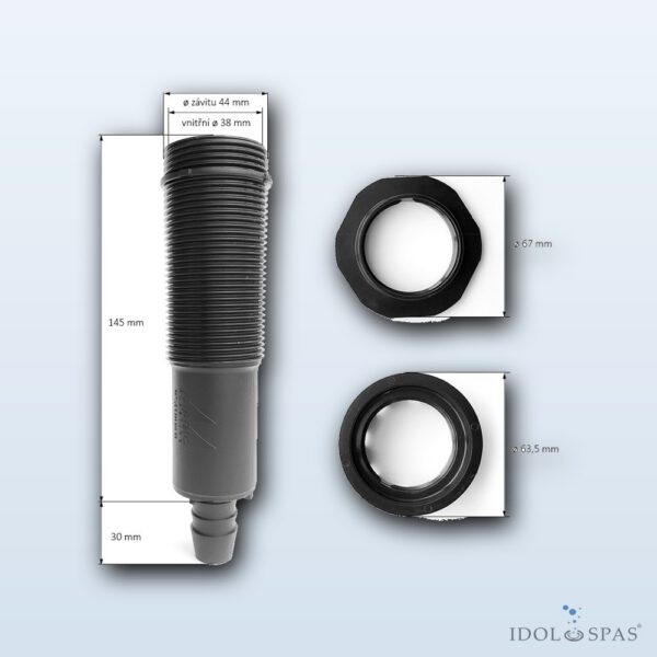 Canadian Spa International vypouštěcí ventil 3/4" - set pro vířivky a bazény - VP12 - Obrázek 8
