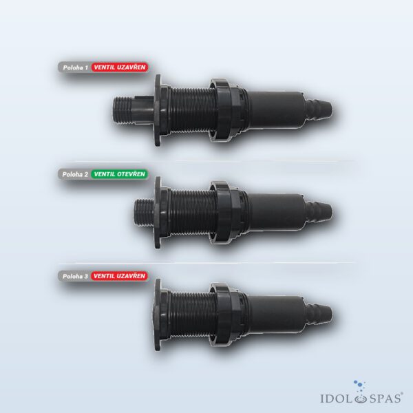 Canadian Spa International vypouštěcí ventil 3/4" - set pro vířivky a bazény - VP12 - Obrázek 9
