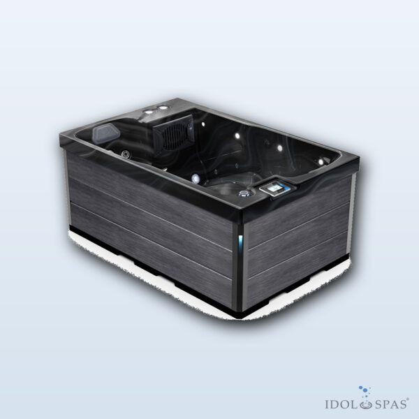 Lovia L303 Hot Tub for 2 People 200x130x82 cm – White Marble Acrylic, Gold Brown Cabinet - Obrázek 10
