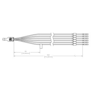 Gecko in.lu.me Spyder kabel – 6 LED diod (91,4 cm)