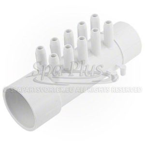Vzduchový rozvaděč 1,5" výtok x 1,5" hrdlo x 3/8" trny (10 výstupů) + 4 záslepky