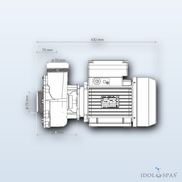 Waterway Executive masážní čerpadlo 2"×2", dvourychlostní, 1,96 kW (PF-20-2N22X) - Obrázek 2